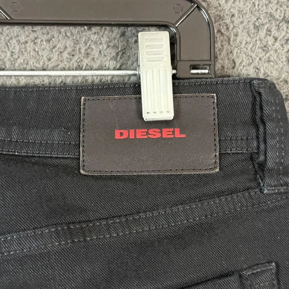 Diesel Jeans Mens 32x32 Black Larkee Beex Regular Tapered Fit Stretch Denim